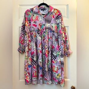 CQ by CQ Pop Art Comic Print Artsy Shirtdress, size S